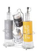 Menage 5 Pezzi in Vetro con Stand in Metallo VdE Tivoli 1996 Spqr