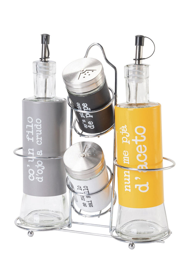 Menage 5 Glasstücke mit Metallständer Villa d'Este Home Tivoli Spqr online