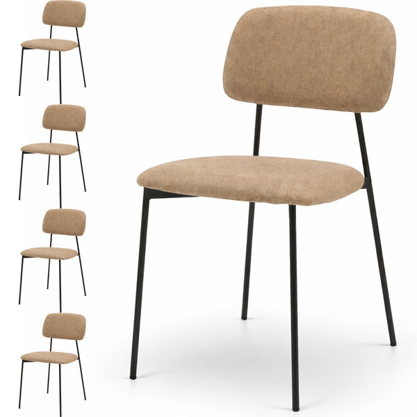 Set 4 Sedie Parigi con Struttura in Metallo e Seduta Ergonomica in Tessuto Tortora prezzo