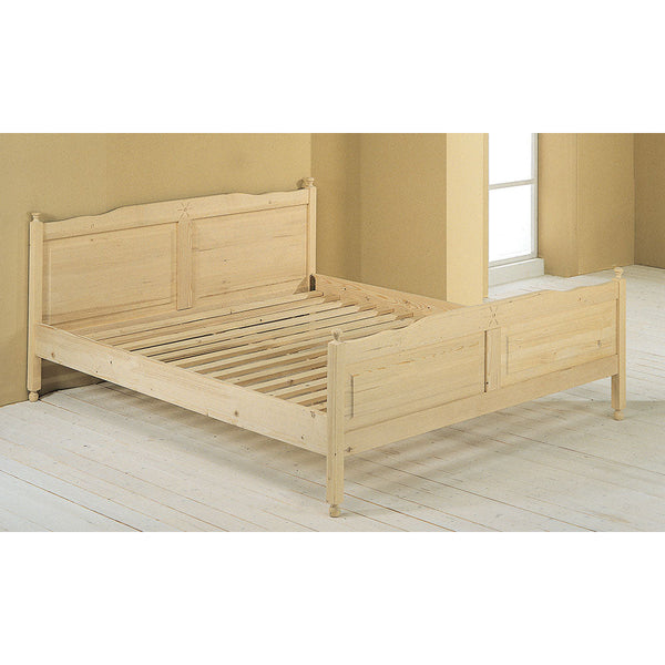 Doppelbett mit Lattenrost aus rohem Tannenholz 170 x 205 x 83 cm Fumer Country prezzo
