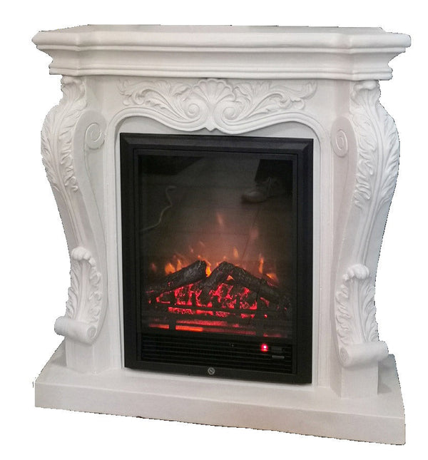 online Elektrischer Bodenkamin 89 x 34 x 93 cm Flammeneffekt 1800 W Vannini Impero Weiß