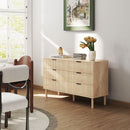 Cassettiera 6 Cassetti Stile Nordico 120x39,5x75 cm in Legno Rovere      