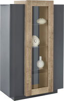 Vetrina 3 Ante 80x38x120,5 cm Coro Grigio Antracite Opaco/Rovere Wotan  
