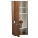 Armadio 3 Ante 1 Cassetto 75x38x174 h cm in Truciolare bilaminato Marrone