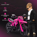 Moto Elettrica per Bambini 3-8 Anni con 12V Doppi Motori Rotelle e Clacson 3 km/h Capacità 30kg Rosa      