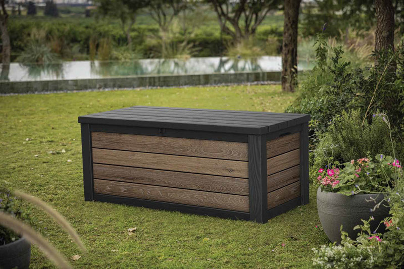 Baule da Esterno Keter Deco Box 150G 151,7x72,5x70 cm in DecoCoat Effetto Legno Noce