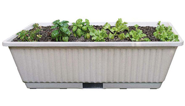 online Plastikvase 67x37x20 cm mit Wasserreserve Rama Ortovaso Bianco