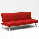 Divano Letto 175x83x74 cm in Tessuto Rosso