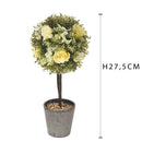 Rose Artificiali su Topiary Altezza 27,5 cm Giallo