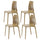Set 4 stapelbare Stühle 85x50x51 cm aus Polypropylen und Fiberglas Lisbon Camel
