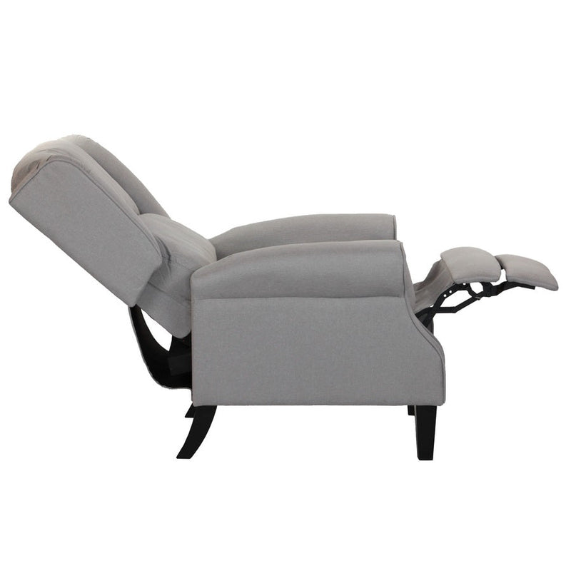 Poltrona Relax Reclinabile 76,5x73x47 cm Push Back in Tessuto Tortora