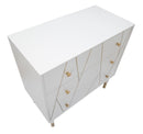 Cassettiera Luxy 80x40x80 cm in Legno e MDF e in Ferro Bianco e Oro