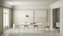 Tavolo Allungabile Account 24 90x140/220x75 cm Top in Ceramica Struttura in MDF Effetto Marmo Calacatta Bianco       