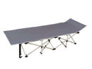 Lettino da Campeggio Pieghevole 190x70x36 cm con Sacca per Trasporto in Tessuto Oxford Grigio  