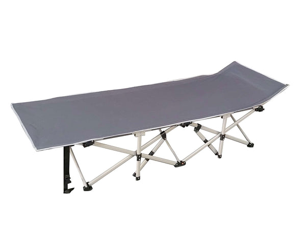 acquista Lettino da Campeggio Pieghevole 190x70x36 cm con Sacca per Trasporto in Tessuto Oxford Grigio