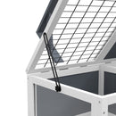 Casa per Tartarughe di Terra 81x48x31,5 cm con 2 Coperchi Apribili e 2 Spazi in Legno di Abete Grigio      