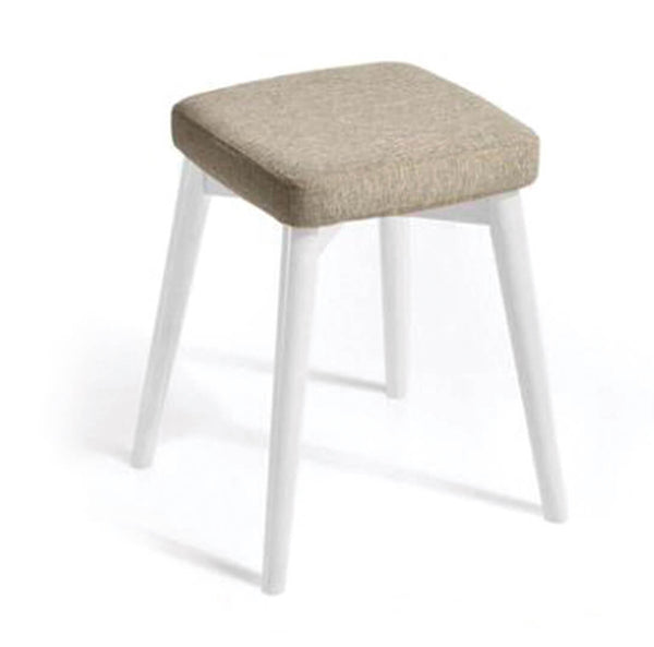 Hocker aus Stoff und Holz 33x33x46 cm Alison Weiß und Grau sconto