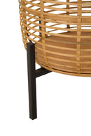 Set 2 Portavasi Ø41x47-33x39 cm in Metallo e Rattan