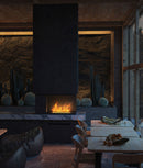 Camino a Vapore Elettrico Bifacciale Angolare a Destra 80x50x40 cm Invapo Corner P800 Nero      