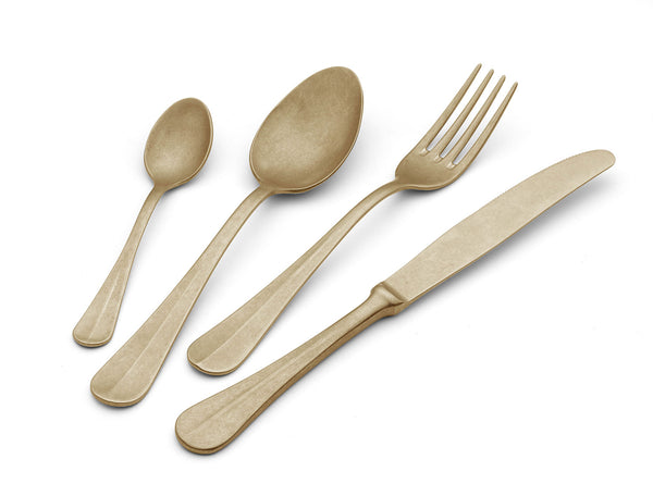 Besteckservice 24-teilig aus Stahl 18/10 PVD Eme Royal Retro Gold online
