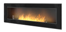 Camino a Bioetanolo da Parete/Incasso 150x49 cm Frame 1500 Nero con Vetro