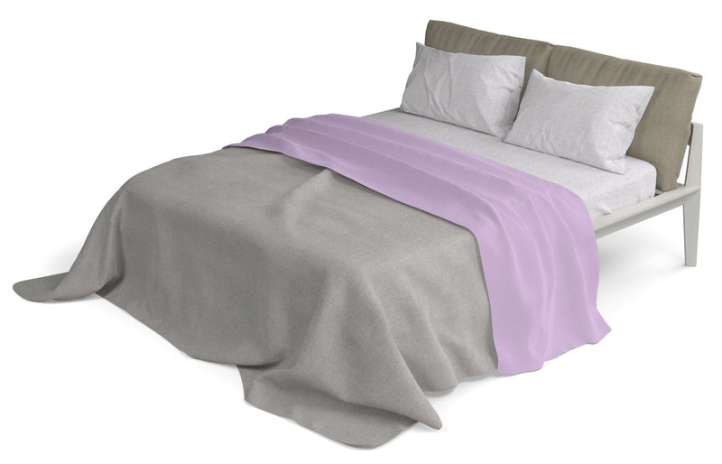 Set Lenzuola Sopra Sotto e Federe in Cotone Lilla Varie Misure
