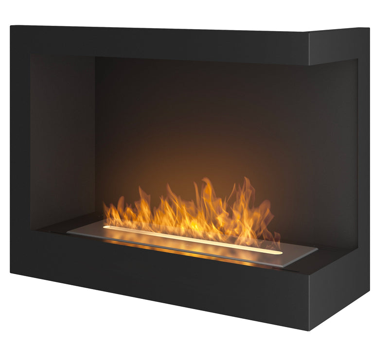 Camino a Bioetanolo da Incasso 60x45 cm  Corner 600 Right Nero