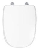 Copriwater Universale 35,5x44,3 cm in MDF Cerniere in Metallo Cromato Square Bianco Lucido