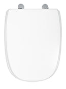 Copriwater Universale 35,5x44,3 cm in MDF Cerniere in Metallo Cromato Square Bianco Lucido