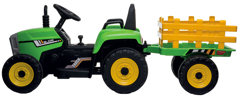 Trattore Elettrico per Bambini 12V Miller Verde e Giallo
