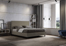 Letto Matrimoniale con Testata e Alzata Comoda Imbottito in Similpelle Sunny Cappuccino Varie Misure