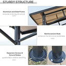 Gazebo da Giardino per Barbecue 246x149x230 cm in Alluminio e PC Nero