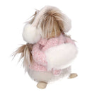 Pupazzo bambina tessuto rosa e bianco cm 12x12xh22