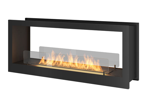 sconto Bioethanol-Einbaukamin 120 x 50 cm doppelseitig 2-seitig 1200 schwarz
