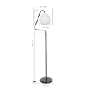 Lampada da terra a stelo Yumak  grigio e paralume tessuto bianco