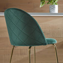 Set 4 Sedie Imbottite 49x52x79 cm in Velluto Arancio e Oro