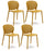 Set 4 Sedie 48x56xH80 cm in Polipropilene Spot Senape