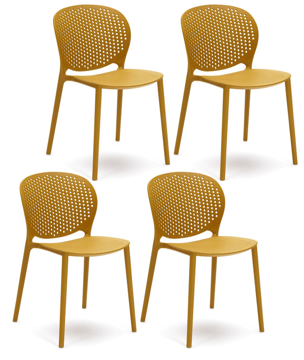 Set 4 Sedie 48x56xH80 cm in Polipropilene Spot Senape online