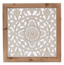 Pannello da Parete Intagliato 44x3xH44 cm in Abete Bianco