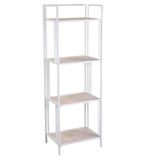 Libreria 4 ripiani 45x34xh122/135 cm in Metallo Lucilla Bianco online