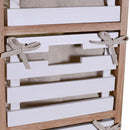 Cassettiera 2 Cassetti in Legno 30x27x47cm Arianna Naturale e Bianca