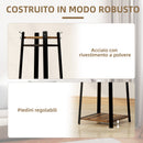 Appendiabiti da Terra 34x34x170 cm con 8 Ganci e 4 Ripiani in MDF Marrone  
