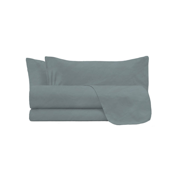 Set Lenzuola Sopra Sotto e 2 Federe Linea Water Washed Grigio Chiaro acquista