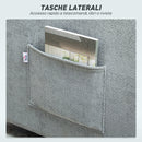 Poltrona Letto 3 in 1 con Schienale Reclinabile e Cuscino 88x84x87 cm Rivestimento in Ciniglia Grigio      