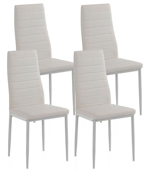 prezzo Stuhl 41x39x95 cm aus weißem Kunstleder