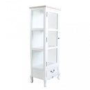 Vetrina Cuore 50x37x141 h cm in Legno di paulownia Bianco