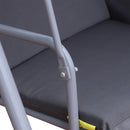 Dondolo 2 Posti da Giardino 175x112x165 cm con Tavolino Tessuto Oxford Grigio