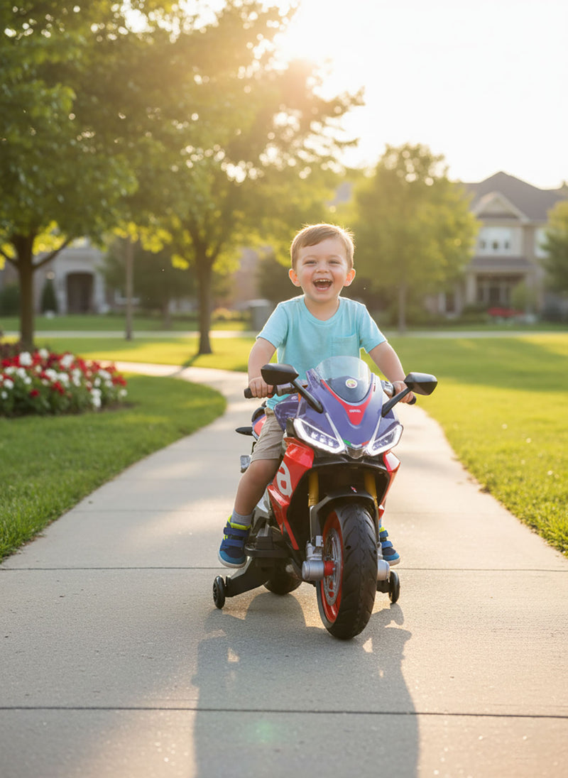 Moto Elettrica per Bambini Licenza Ufficiale Aprilia RS660 12V 3,5Ah Rosso      