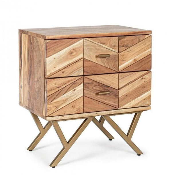 Nachttisch 2 Schubladen 50x35x55 cm in Holz acquista