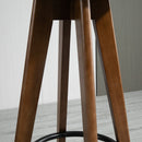 Set 2 Sgabelli da Bar Imbottiti 41x41x69 cm in Legno e Tessuto Grigio